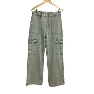 SHEIN Green Wide Leg Cargo Jeans Size 10